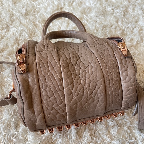 Alexander Wang Pebbled Lambskin Mini Rockie Latte Rose Gold Hardware beige color - Picture 2 of 10